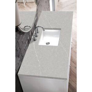 James Martin E645-V60S-GW-3ESR Athens 60 Inch Single Vanity Cabinet in Glossy White with 3 CM Eternal Serena Top