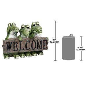 Design Toscano EU10544 11 1/2 Inch Ragin Cajun Crocodile Welcome Sign