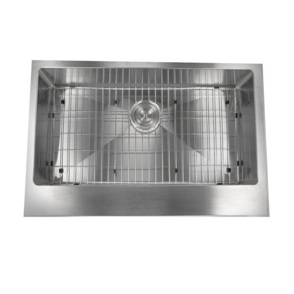 Nantucket EZApron33-5.5 Pro Series 33 Inch Single Bowl Undermount Stainless Steel Kitchen Sink with 5-1/2 Inch Apron Front