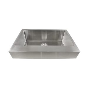 Nantucket EZApron33-5.5 Pro Series 33 Inch Single Bowl Undermount Stainless Steel Kitchen Sink with 5-1/2 Inch Apron Front