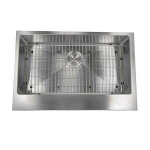 Nantucket EZApron33 Pro Series 33 Inch Single Bowl Undermount Stainless Steel Kitchen Sink with 7 Inch Apron Front