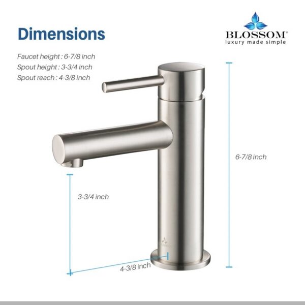 Blossom F01 116 6 7/8 Inch Single Handle Bathroom Faucet