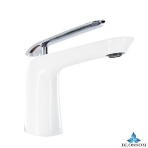 Blossom F01 106 03 Single Handle Lavatory Faucet in Chrome/White