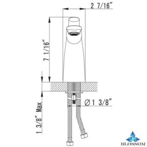 Blossom F01 106 03 Single Handle Lavatory Faucet in Chrome/White