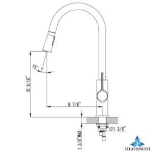 Blossom F01 201 02 Single Handle Pull Down Kitchen Faucet in Brush Nickel