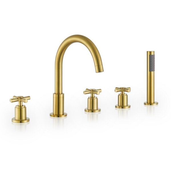 Altair F0624-BTF Sorlia 10 1/8 Inch Cross Handles Deck-Mount Roman Tub Faucet with Handshower