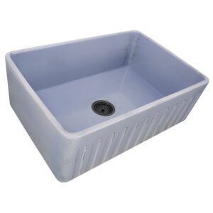 Nantucket Sinks FCFS3020S-ShabbySugar Vineyard 30 Inch Farmhouse Fireclay Sink in Shabby Sugar Finish