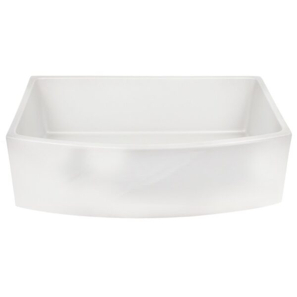 Nantucket Sinks FCFS3320CA-W Vineyard 33 Inch White Farmhouse Fireclay Sink with Curved Apron