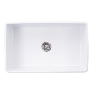 Nantucket Sinks FCFS3320S-Filigree 33-Inch Farmhouse Fireclay Sink with Filigree Apron