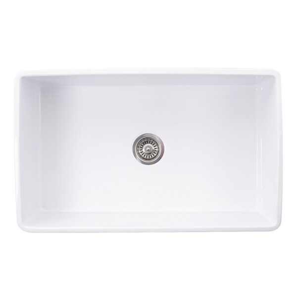 Nantucket Sinks FCFS3320S-Filigree 33-Inch Farmhouse Fireclay Sink with Filigree Apron