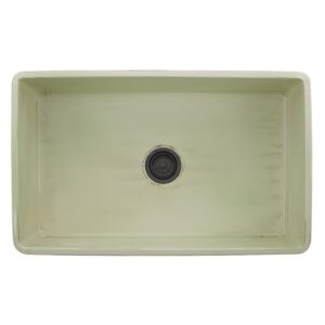 Nantucket Sinks FCFS3320S-ShabbyGreen Vineyard 33 Inch Farmhouse Fireclay Sink in Shabby Green Finish