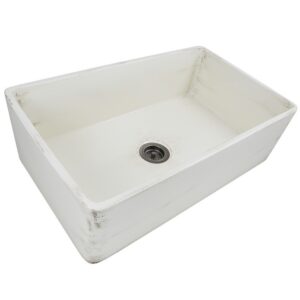 Nantucket Sinks FCFS3320S-ShabbyStraw Vineyard 33 Inch Farmhouse Fireclay Sink in Shabby Straw Finish