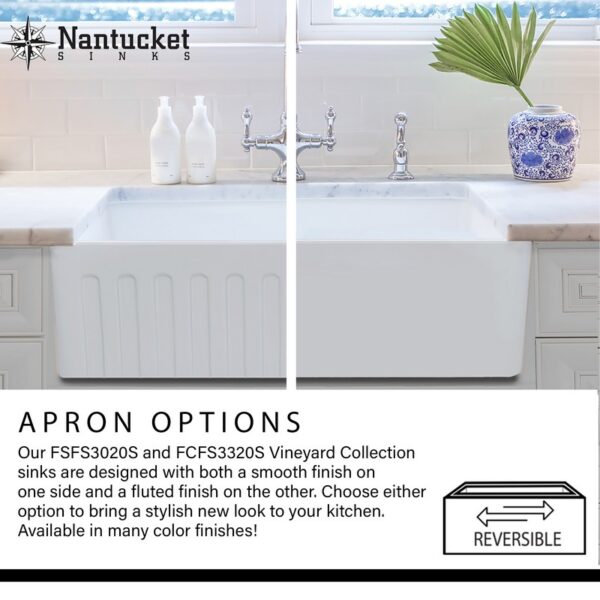 Nantucket Sinks FCFS3320S-ShabbyStraw Vineyard 33 Inch Farmhouse Fireclay Sink in Shabby Straw Finish