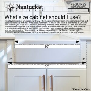 Nantucket Sinks FCFS3020S-ShabbySugar Vineyard 30 Inch Farmhouse Fireclay Sink in Shabby Sugar Finish