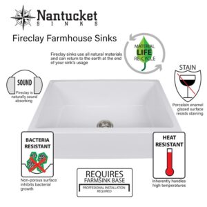 Nantucket Sinks Harwich-33 Cape 33 Inch Italian Farmhouse Fireclay Sink