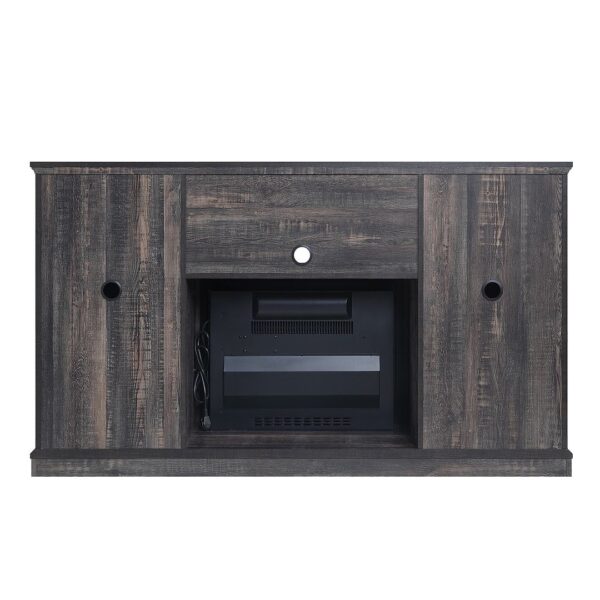 Manhattan Comfort Myrtle 60" Fireplace with 2 Sliding Doors and Media Wire Management in Heavy Brown