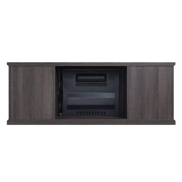 Manhattan Comfort Franklin 60" Fireplace with 2 Doors in Heavy Brown