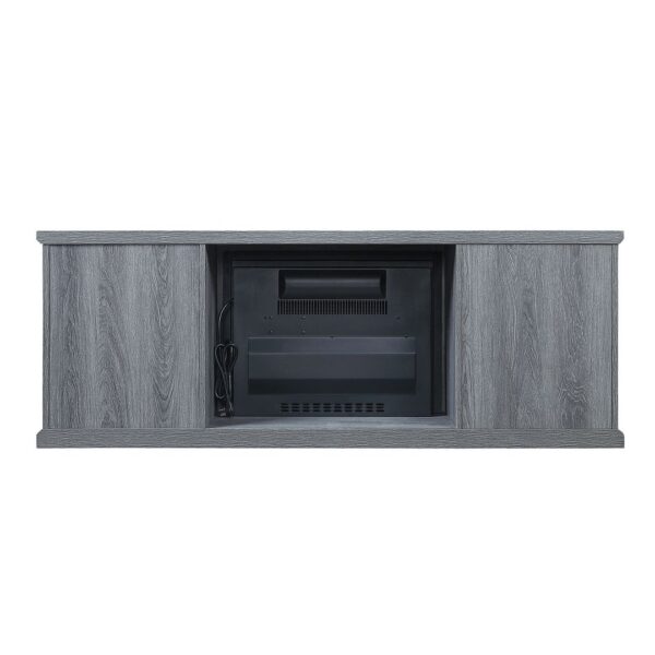 Manhattan Comfort Franklin 60" Fireplace with 2 Doors in Grey