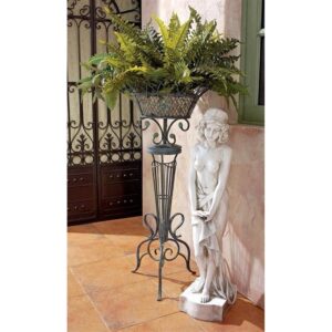 Design Toscano FU55959 17 Inch Victorian Basketweave Metal Fern Planter