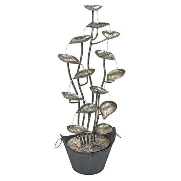 Design Toscano FU72447 16 Inch Rain Forest Leaves Metal Fountain