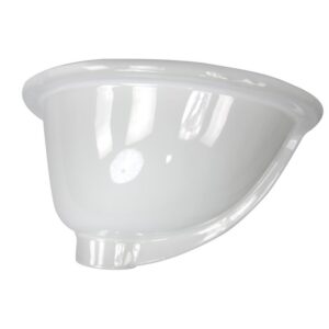 Nantucket Sinks GB-13x10-W Glazed Bottom 13 Inch X 10 Inch Undermount Ceramic Sink In White