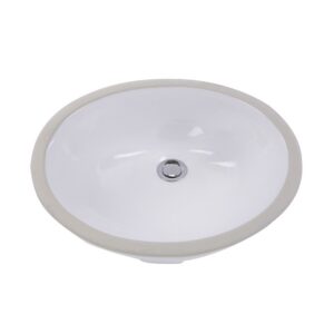 Nantucket Sinks GB-17x14-W Great Point 19.25 Inch Glazed Bottom Undermount Oval Ceramic Sink In White