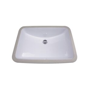 Nantucket Sinks GB-18x12-W Great Point 18 x 12 Inch Glazed Bottom Undermount Ceramic Sink In White