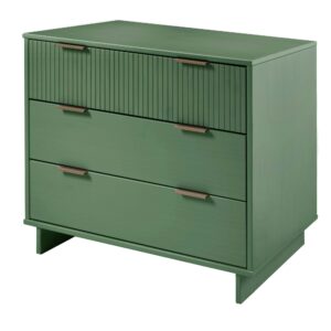 Manhattan Comfort 2-Piece Granville Modern Solid Wood Tall Chest and Standard Dresser Set in Sage Green