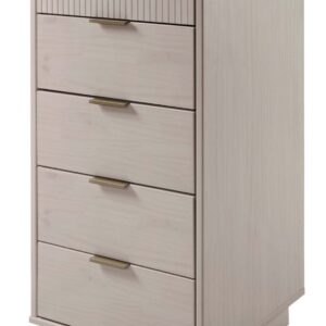 Manhattan Comfort 3-Piece Granville Modern Solid Wood Tall Narrow Chest, Double Dresser Set and Standard Dresser Set in Light Grey