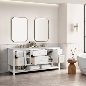 James Martin JM 330-V72 Breckenridge 72 Inch Free-Standing Double Sink Bathroom Vanity with 3 CM Top