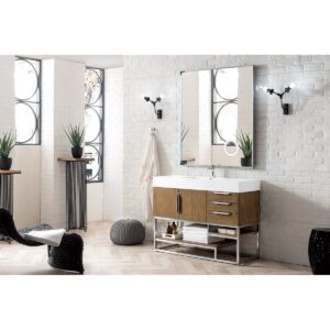 James Martin JM 388-V48 48 Inch Free-Standing Single Sink Bathroom Vanity with 3 CM Top