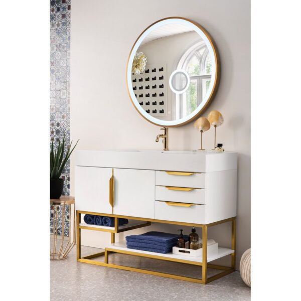 James Martin JM 388-V48 48 Inch Free-Standing Single Sink Bathroom Vanity with 3 CM Top