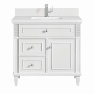 James Martin JM 424-V36 Lorelai 36 Inch Free-Standing Single Sink Bathroom Vanity with 3 CM Top