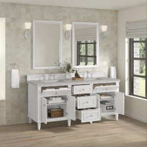 James Martin JM 424-V72 Lorelai 72 Inch Free-Standing Double Sink Bathroom Vanity with 3 CM Top