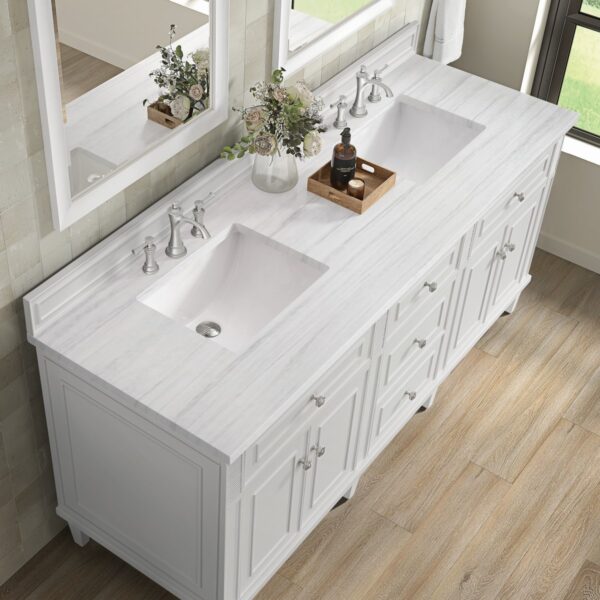 James Martin JM 424-V72 Lorelai 72 Inch Free-Standing Double Sink Bathroom Vanity with 3 CM Top