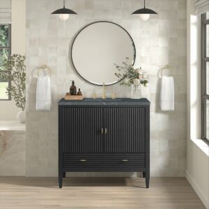 James Martin JM 485-V36 Myrrin 36 Inch Free-Standing Single Sink Bathroom Vanity with 3 CM Top