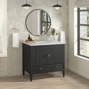 James Martin JM 485-V36 Myrrin 36 Inch Free-Standing Single Sink Bathroom Vanity with 3 CM Top