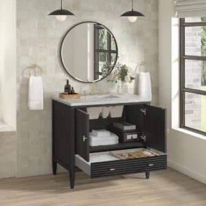 James Martin JM 485-V36 Myrrin 36 Inch Free-Standing Single Sink Bathroom Vanity with 3 CM Top