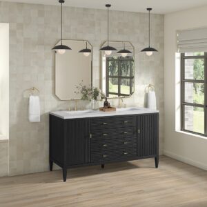 James Martin JM 485-V60D Myrrin 60 Inch Free-Standing Double Sink Bathroom Vanity with 3 CM Top