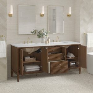 James Martin JM 485-V72 Myrrin 72 Inch Free-Standing Double Sink Bathroom Vanity with 3 CM Top