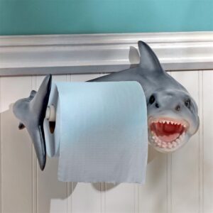 Design Toscano JQ10199 11 Inch Shark Attack Toilet Paper Holder