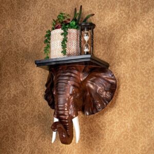 Design Toscano JQ7596 12 1/2 Inch Elephant Wall Shelf Sconce