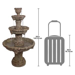 Design Toscano KY2037 31 1/2 Inch Medici Lion Four Tier Fountain Brown