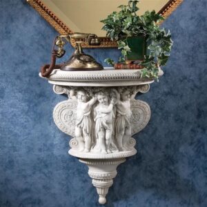 Design Toscano KY3022 20 Inch Cherubs of the Wine Harvest Shelf