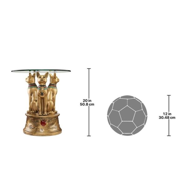 Design Toscano KY4037 18 1/2 Inch Royal Golden Bastet Side Table