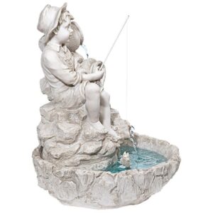 Design Toscano KY697 13 Inch Little Fisherman Garden Fountain