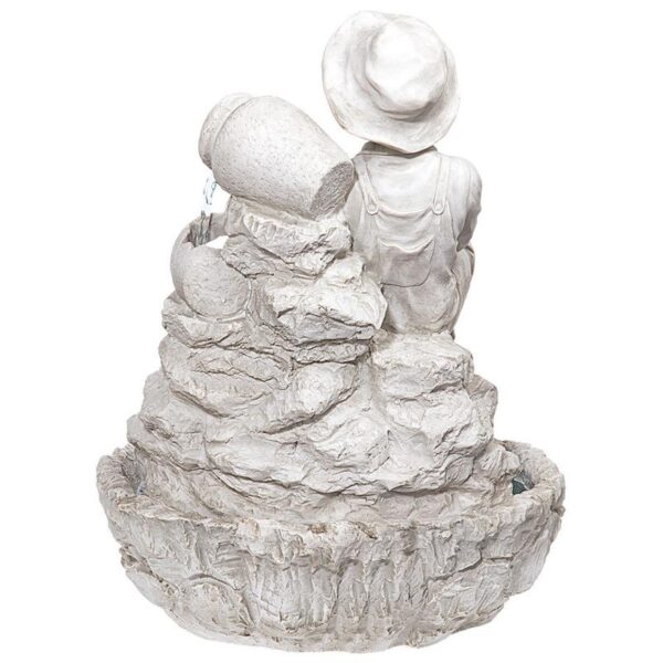 Design Toscano KY697 13 Inch Little Fisherman Garden Fountain