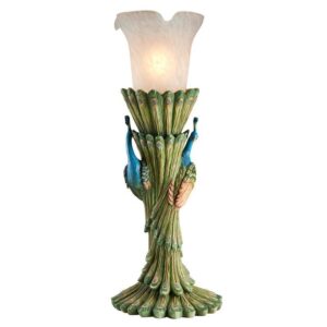 Design Toscano KY7509 6 1/2 Inch Victorian Peacock Torchiere Table Lamp