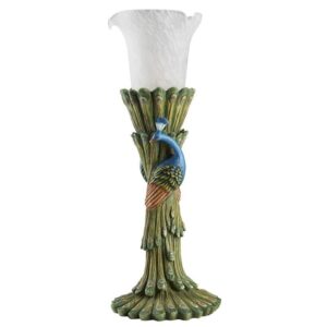 Design Toscano KY7509 6 1/2 Inch Victorian Peacock Torchiere Table Lamp