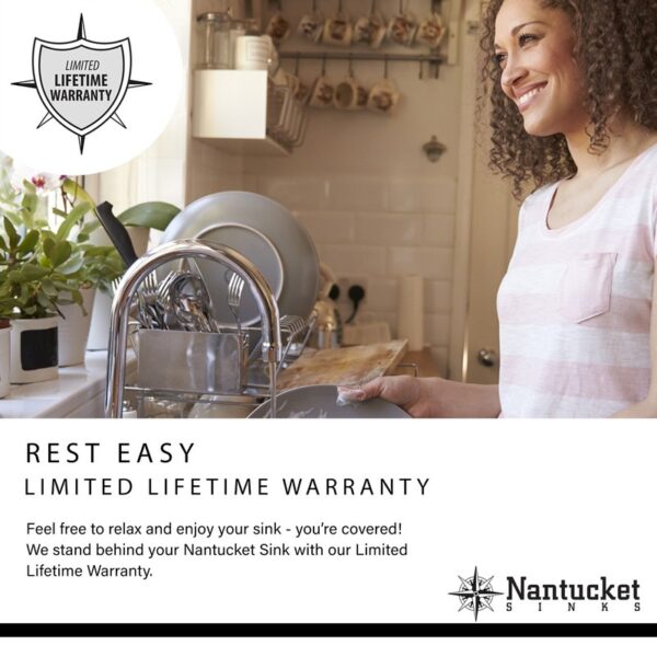 Nantucket Sinks NS3520-16 Sconset 35 Inch Double Bowl Undermount Stainless Steel Kitchen Sink